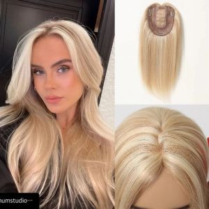 CHILIURE CHIURESSO TOPPER DEL PACCOLO da 12 pollici per donne con perdita di capelli bionda bionda miscela marrone remy clip per capelli umani in toppers vere peli per capelli ex