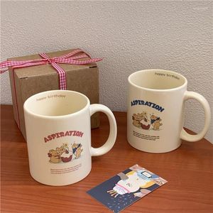 Mugs Happy Birthday Ceramic Cup Ins Wind Cute Cartoon Bear Mug Coffee Couple Water