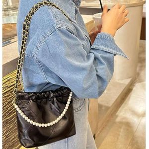 designer crossbody bag channelism Head layer oil wax cowhide wind diamond grid chain bag mini garbage bag leather womens bag shoulder crossbody bag