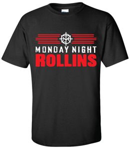 Monday Night Rollins Tshirt Wrestling Seth T Shirt Summer Style Fashion Men T Shirts Top Tee hela rabattfärger Hög Qual9405954