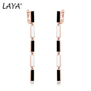 Laya baumelnde Ohrringe für Frauen minimalistische Originaldesign handgefertigter Emaille 100% 925 Sterling Silber Piercing Ohr Fine Schmuck 240422