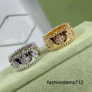 2024 Vier Blatt Cleef Cleef Ring Kaleidoskop Designerringe für Frauen 18k Gold Silber Diamond Nagel Ring Luxusringe Valentinstag Designer Schmuck 3