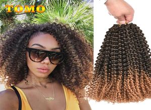 Tomo Acrochets Braids Mali Bob Ombre Intrecciatura dei capelli sintetici afro stravaganti estensione dei capelli ricci di capelli miscelato Black marrone bruno all'uncinetto riccio 9393520