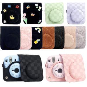 Bolsas novas bolsas de câmera instantâneas portáteis para fujifilm instax mini 12 acessórios de câmera instantâneos estojo de casca de proteção com alça de ombro