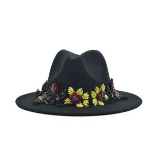 Chapéus largos chapéus chapéus de diamante fedora chapéu homem homens versátil sólido chapéu de feltro animais fedoras tweed hat moda jazz chapéu gorras y240425