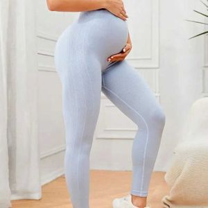 Mutterschaftsboden Damen Mutterschaft Leggings über dem Bauch in voller Länge Schwangerschaft Yoga Hosen aktiver Verschleiß -Training Leggingssl4026