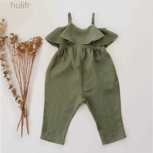 Rompers Baby Girl Summer Clothes Baby Girl Rompers Toddler Girls Jumpsuits Linen Cotton One Piece For 0-3Yrs Kids d240425