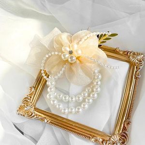 Cazibe bilezik gül nedime bilek çiçekler gelin prom corsage düğün bilezik estetikçilik şeridi zarif el yapımı mücevher aksesuarları