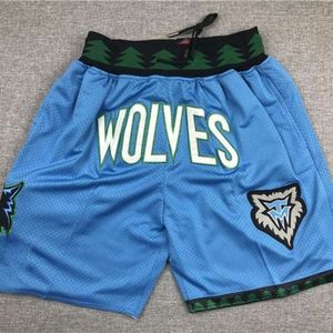 Forest Wolf helt broderad blixtlåspocket byxor basket shorts