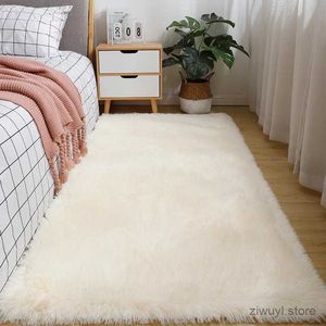 Carpets Long Plush Carpet 160x230cm Living Room Household Sofa Area Rugs Childrens Game Cushion Kids Bedroom Bedside Carpets Beige Gray