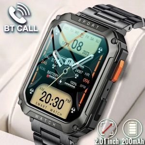 Guarda i militari robusti Smart Watch per Android iOS ftiness orologi IP67 Waterproof 2.01 '' AI Voice Bluetooth Call Smartwatch 2023