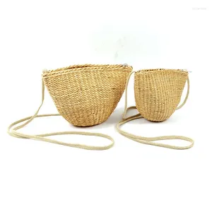 Evening Bags Rattan Grass Mini Straw Bag Girl Cross Body Woven Women's Summer Beach Shoulder