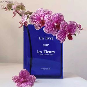 Wazony książka przezroczyste akrylowe wazon wazon wazon dla kwiatów Ins Wazon stół dekoracja domowa hydroponiczna układ kwiatowy pulpit