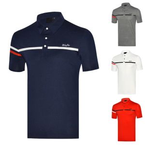 Shirts Summer Golf Men's Shortsleeved Highquality Tshirt Sports Quickdrying Breathable Moisturewicking Lapel Polo Shirt Clothes