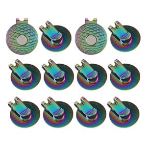 AIDS 10PC Zinklegierung Buntes Golfball Marker Magnetic Round Coin Golf Hat Clip Ball Marker Clip Golf Puting Green Accessoires 25mm