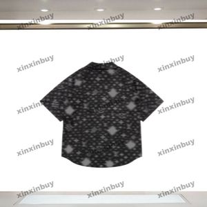 Xinxinbuy erkekler tasarımcı tee t shirt 2024 İtalya Paris tam gökyüzü yıldız mektubu jakard kısa kollu pamuk kadınlar beyaz siyah mavi s-2xl