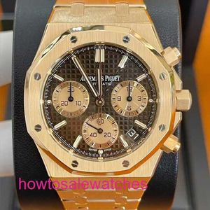 Luxo AP Wrist Watch Oak Royal 26239Or Bandeja de café 18K Case de ouro rosa de ouro
