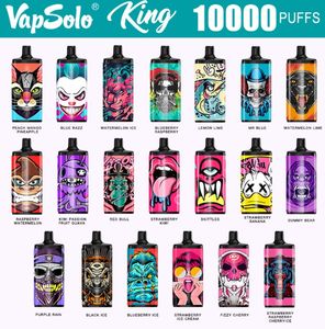 Original Vapsolo King 10000 sbuffi usa e getta E sigaretta 10k a vapotte di vapottelo per vapori di vaporizzazione 20 gusti 20 gusti 2% 5% di vapers di nicotina pod ricaricabile