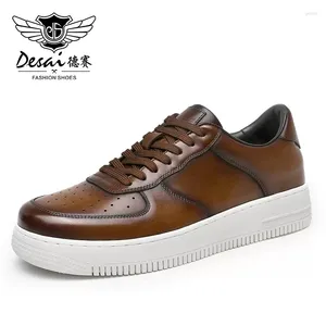 Casual Shoes DESAI Classic Air Design Full Grain Genuine Leather Men Women Brand White Sports Sneakers Boots Arrival Fashion