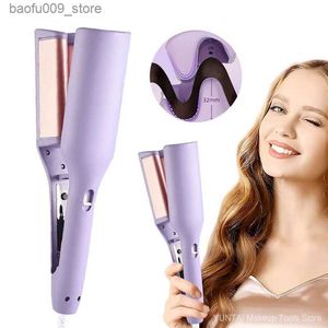 Curling Irons 32 mm francuska curler fala profesjonalna żelaza narzędzie do kształtowania objętości szybkiego ogrzewania Q240425