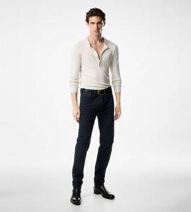 TF Brand Mens Jeans Designers AAA Высококачественный логотип бренда роскоши Broken Hole Скипные джинсы Стандартная джинсовая копия твил