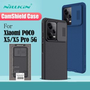 Täcker Nillkin för Xiaomi Poco X5 Pro 5G Case Camshield Pro Case Slide Camera Sekretessskydd Backtäckning för Xiaomi Poco X5 -stötfångare