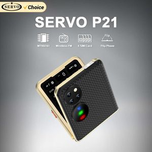 SERVO P21 4 SIM Card Fold Mobile Phone 2G Network Camera Magic Voice Blacklist Torch MP4 Speed Dial Auto Call Record Classic FM