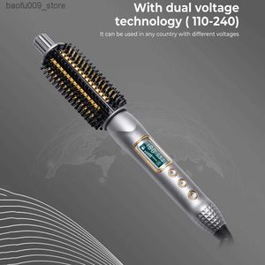 Curling Irons Hot Curling Hair Brush Ceramic ion Curler Electric Round Brush Anti Shrink Curling Iron Q240425