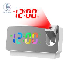 Clocks LED Digital Projection Alarm Clock Electronic Alarm Clock With Time Projection Ceiling Projector Alarm Clock for Bedroom Bedside