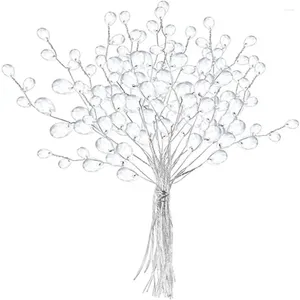 Dekoratif Çiçekler 50 PCS Gelin Tiara Kristal Çiçek Güzel Şeffaf Yapay Buket Düğün Partisi Beyaz Twigs zanaat dekorasyon