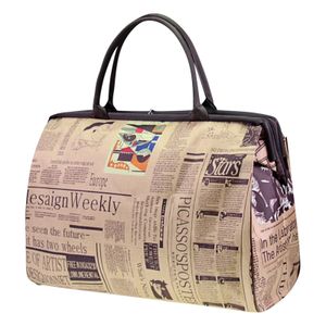 Women Waterproof Handbag Travel Bag spaper Printed Vintage Fashion Womens Handbags Men Bags 240419