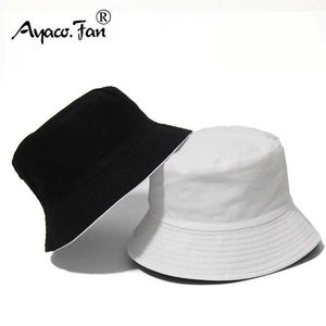 Cappelli larghi cappelli da secchio Cappelli Black Solid Dot Cappello a doppia faccia unisex semplice Cappello Bob Hip-Hop occhiali da uomo HAT PANAMA HAT BACK PESCA BOONIE SUNHAT 240424