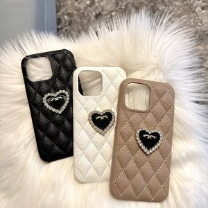 Love heart Phone Cases Designer For Iphone 15Pro 15 Promax 11 12 13 14 Pro Max 14pro classic diamond cellphone Cases luxurys leather phone cover