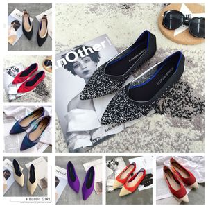 New Dress shoes ballet black white red soft soled knitted women designer Formal leather letter platform fashion Flat boat shoe Lady Lazy Loafers