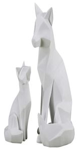 Origami Fox Statue Abstract Geometry Animals Resin Craftwork Living Room Porch Home Decorations L28656250217