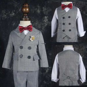 Suits Children Formal Blazer Pants Photograph Dress Newborn Baby Boy 1 Year Birthday Suit Kids Wedding Celebration Party Piano Costume