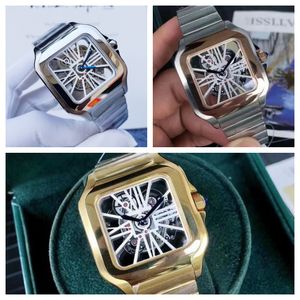 Designer Men Casual Watch Mens Watch Square Frame 39mm Size Watch All Stainless Steel Casual Business Quartz Watch Luxury Fashion Classic Women Hollow out Watch