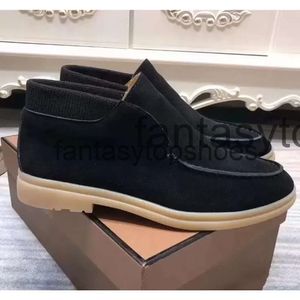 LORO Piano LP Lorospianasl High Nubuck Mens Top Top Shoes Casual Sneakers Lock Designer Flats Slip-On Shoe Boots 45 46