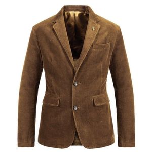 Herrenanzüge Blazer Herren Anzug Retro Fashion Casual Cord Slim Fit Feste Farbe Männliche Persönlichkeit Jacke Großgröße M-4xl179J