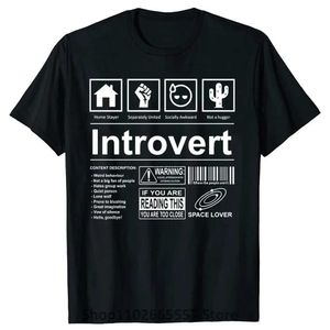 Herr t-shirts introvert t shirt roliga ordstäv humor introvers skämt t skjortor sommar bomull streetwear humor citerar julklappar t-shirtl2425
