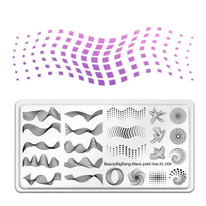 Art Beautybigbang French Wave Line Nail art Plate Stamping in acciaio inossidabile Modello di timbro unghie geometrico Modello di manicure Strumenti