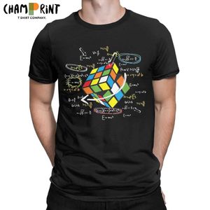T-shirt maschile matematica Rubik Rubix Rubics Player Cube Maglietta maschi