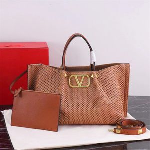 2 sizes vlogo rivet Shopping Straw weave Bags summer raffias Woman Shoulder diaper handbag large tote Beach bag designer purse man travel luxury Crossbody clutch bag