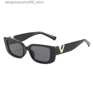 Óculos de sol Retro Moldura de gato de gato óculos de sol para mulheres 2024 Óculos de sol em forma de V de luxo para homens Moda Jelly Sunglasses com dobradiças de metal Q240425