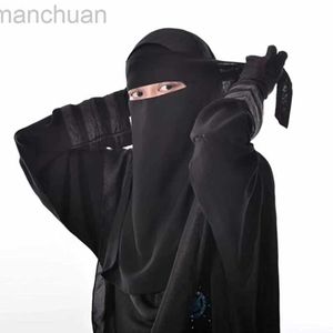 Hijabs 새로운 고품질 1 층 시폰 히잡 스카프 무슬림 페이스 커버 니카 모자 모자 이슬람 스카프 넥타이 헤드 커버 여성 헤드 워프 D240425