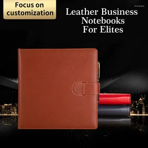 Business Black PU Skórzane recyklingowe notatnik Planer A5 Personal Ring Binder Hapder Journal Blue Red with puste papier