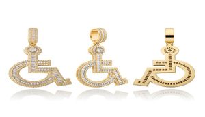 Rullstolar Handicap Sign Pendant Halsband Iced Out Cubic Zirconia Charm Pendant Hip Hop smycken för män och kvinnor4158903