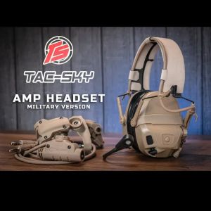 Ohrhörer Tacsky Tactical Amp Headset Kommunikation Noisecanceling Pickup Shooting Headset mit Bogenhelmschiene -Adapter Militärversion