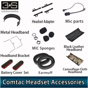 Accessories Tactical Military Airsoft Headphones Adapter Earmuff Headband Mic Part Comtac II Headset Aviation Headphones Accessories