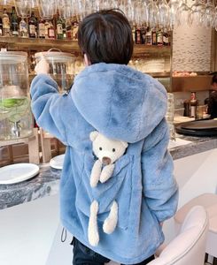 New Winter Kids Fleece Hoodies For Girls Boys Cute warm Hooded jacket Toddle Baby Zipper Coat2082025